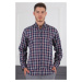 G718 DERBERRY MEN'S SHIRT-NAVY-BURGUNDY