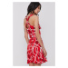 Šaty Sisley červená farba, mini, áčkový strih