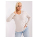 Light beige fitted sweater plus size with neckline