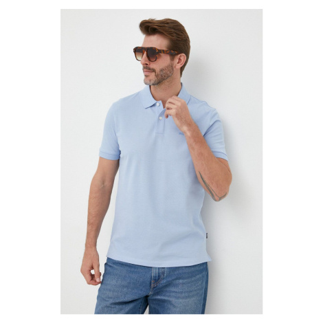 Bavlnené polo tričko BOSS fialová farba,jednofarebné,50468301 Hugo Boss