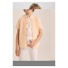 DEFACTO Boy Straight Collar Linen Look Short Sleeve Shirt