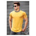 Madmext Men's Yellow Embroidery Printed T-Shirt 4486