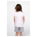 Girls' pyjamas Noelia, short sleeves, short legs - light pink/print
