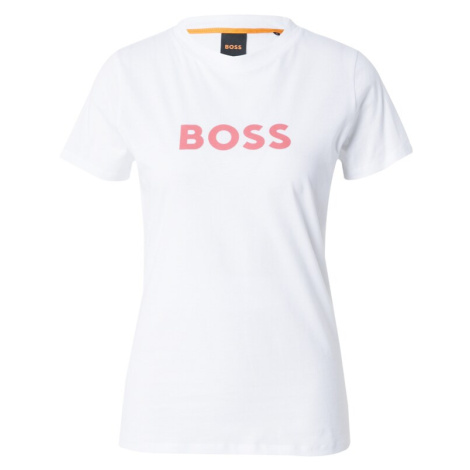 BOSS Orange Tričko 'Elogo 5'  ružová / biela Hugo Boss