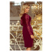 Elegantní tužkové šaty v bordó barvě s krajkou model 6347583 - numoco XXL