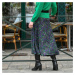 Blancheporte Dlhá sukňa s potlačou čierna/zelená