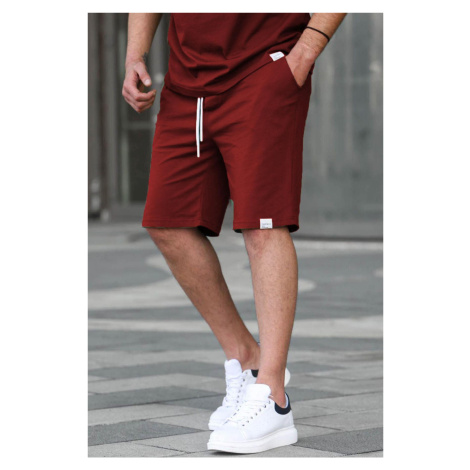 Madmext Men's Burgundy Basic Shorts 6501