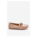 Women's suede moccasins with crystals Beige Lucille