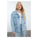 Trendyol Light Blue Pocket Detailed Oversize Denim Jacket