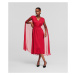 Šaty Karl Lagerfeld Midi Ceremony Cape Dress Persian Red