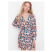 Blue-beige patterned dress Trendyol - Women