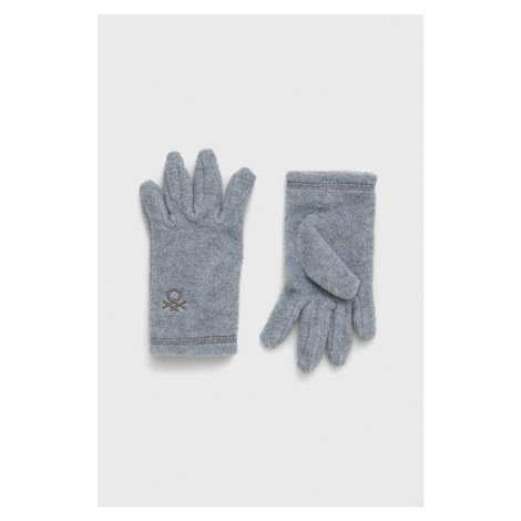 Detské rukavice United Colors of Benetton šedá farba