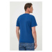 Bavlnené tričko United Colors of Benetton tmavomodrá farba, jednofarebné