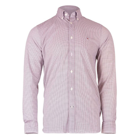 Tommy Hilfiger Košeľa - SLIM FLEX WEAVE SHIRT bordová