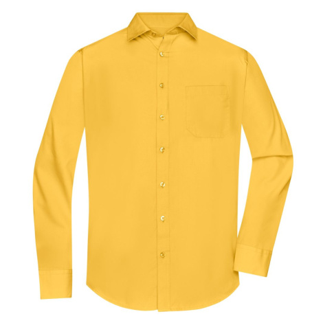 James & Nicholson Pánska košeľa s dlhým rukávom JN678 - Žltá