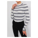 BİKELİFE Gray Striped Button Detailed Knitwear Sweater