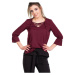 Blouse with lace-up neckline purple