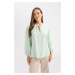 DEFACTO Regular Fit Crew Neck Long Sleeve Blouse