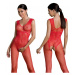 Passion ECO BS003 red - Bodystocking Farba: Červená