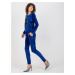 Women's cobalt velour set with print