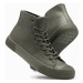 Ombre Men's high-top sneakers with rubber toecap - olive