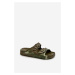 Lightweight Boys' Foam Slippers with Buckles Dark Green Adirnaca