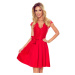 Červené dámské šaty s dekoltem a krajkou XXL model 8262553 - numoco
