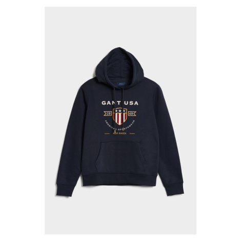 MIKINA GANT D1. BANNER SHIELD HOODIE EVENING BLUE