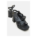 LuviShoes Minus Black Skin Women's Heeled Shoes