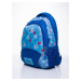 Blue backpack for a girl with flowers