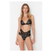 Trendyol Black Lace Rope Strap Tie Detailed Non-wired Coverless Knitted Underwear Set