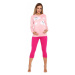Dojčiace a tehotenské pyžamo Melany ružové s obláčikmi