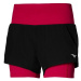 Women's shorts Mizuno 2 in 1 4.5 Short/Black/Persian Red