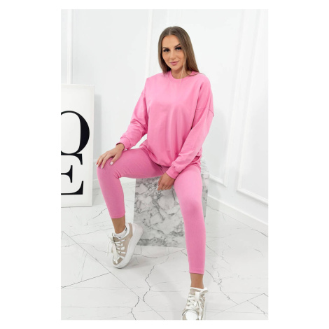 Set cotton sweatshirt + leggings light pink