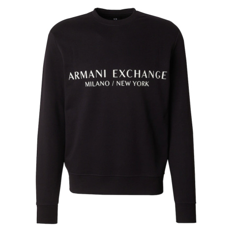 ARMANI EXCHANGE Mikina  čierna / biela