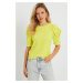 Cool & Sexy Women's Crepe Blouse Neon Yellow