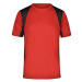 James & Nicholson Pánske športové tričko s krátkym rukávom JN306 - Červená / čierna