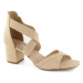 Dámske sandále na podpätku PAW539B / DS6262 Beige- Filippo béžová