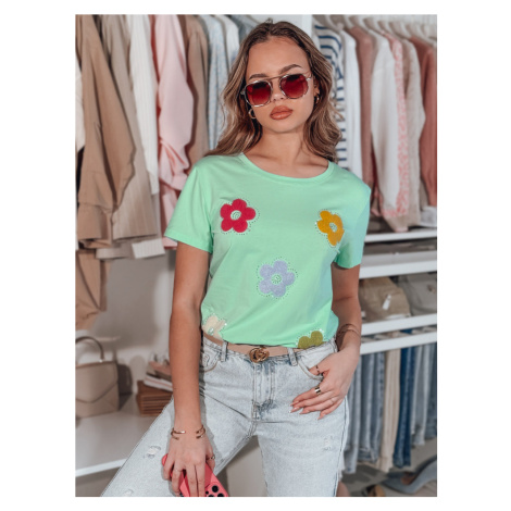 T-shirt damski w kwiaty DAISYLA miętowy Dstreet