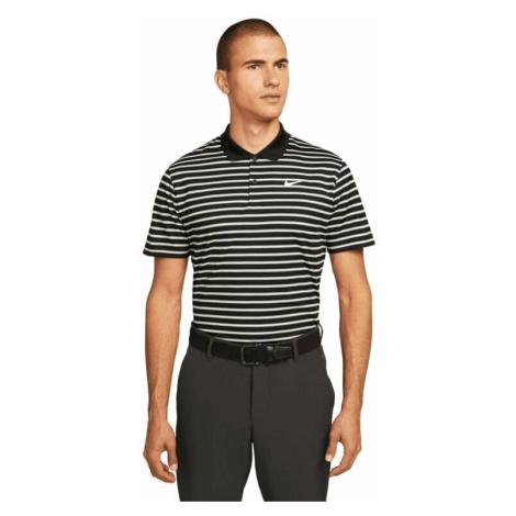 Nike Dri-Fit Victory Mens Striped Golf Polo Black/White