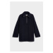 SVETER GANT WOOL RIBBED HALF ZIP EVENING BLUE