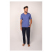 Men's Pyjamas Dallas, Short Sleeves, Long Pants - Blue/Navy Blue