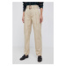 Nohavice Polo Ralph Lauren dámske, béžová farba, široké, vysoký pás