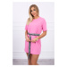 Dress with decorative belt light pink