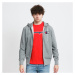 Champion Satin C Logo Hooded Full Zip Sweatshirt Melange Grey