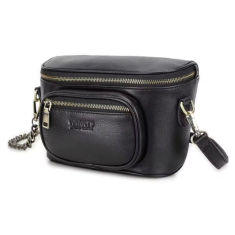 Contacts® dámska kožená kabelka Valence Čierna