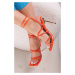 Oranžové sandále na tenkom podpätku Janelle