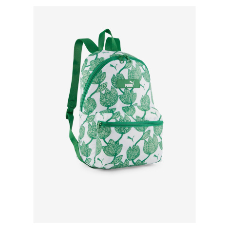 Bielo-zelený dámsky vzorovaný batoh Puma Core Pop Backpack