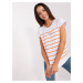 White-orange striped women's blouse