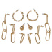 Assorted Chain Earrings 5-Pack - Gold Color